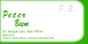 peter bun business card